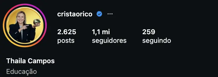 Captura do Instagram de Thaila Campos