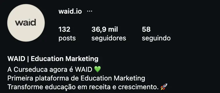 Captura do Instagram de WAID